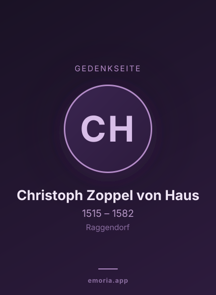 Gedenkportrait von Christoph Zoppel von Haus