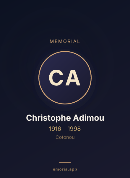 Memorial portrait of Christophe Adimou