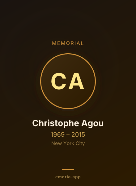 Memorial portrait of Christophe Agou