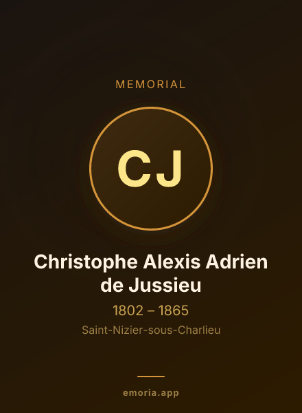 Memorial portrait of Christophe Alexis Adrien de Jussieu