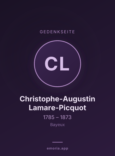 Gedenkportrait von Christophe-Augustin Lamare-Picquot