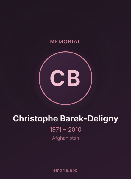 Memorial portrait of Christophe Barek-Deligny