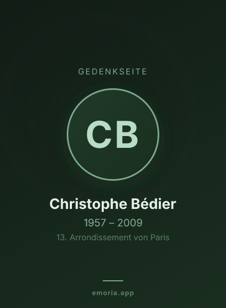 Gedenkportrait von Christophe Bédier