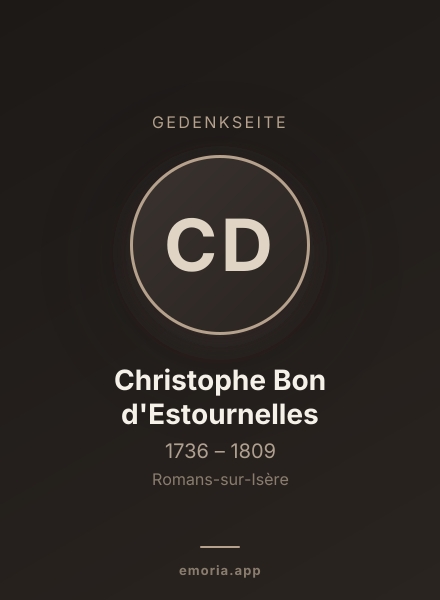Gedenkportrait von Christophe Bon d'Estournelles