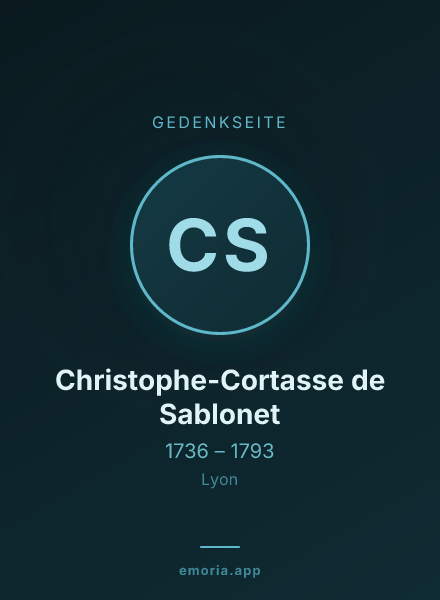 Gedenkportrait von Christophe-Cortasse de Sablonet