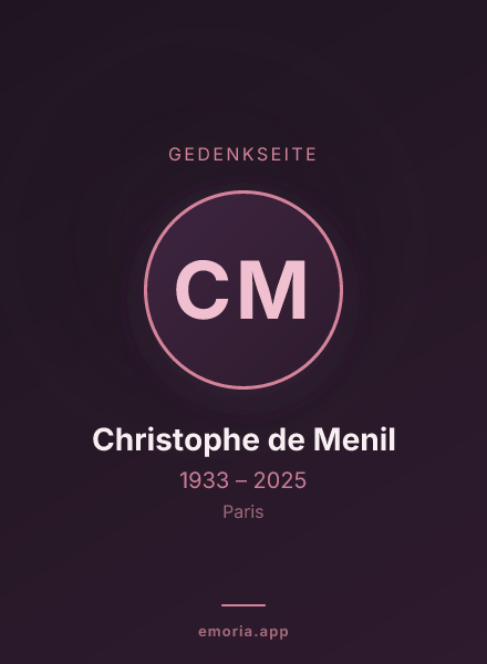 Gedenkportrait von Christophe de Menil