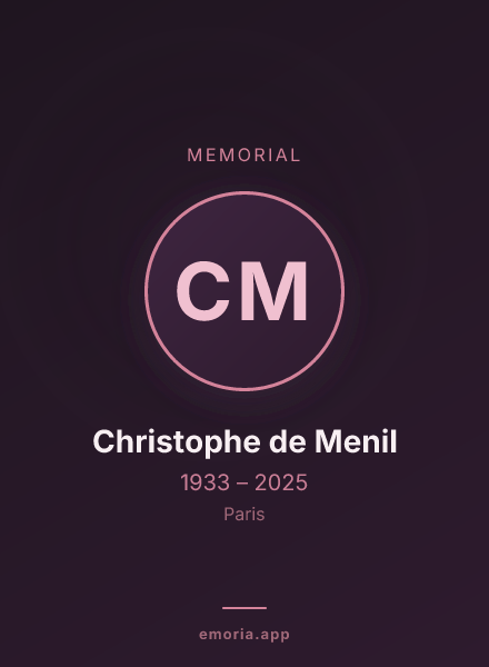 Memorial portrait of Christophe de Menil