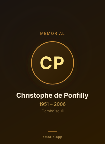 Memorial portrait of Christophe de Ponfilly