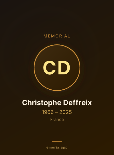 Memorial portrait of Christophe Deffreix
