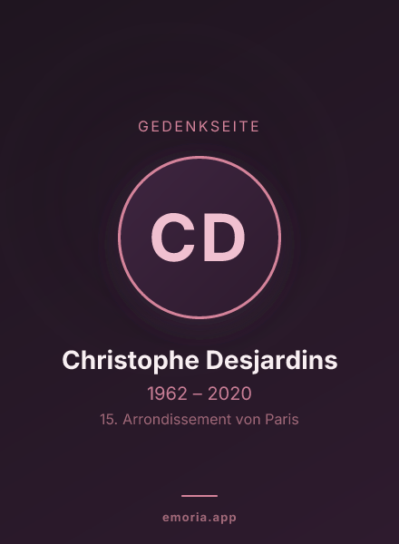 Gedenkportrait von Christophe Desjardins