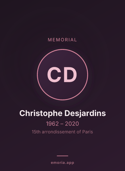 Memorial portrait of Christophe Desjardins