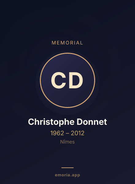 Memorial portrait of Christophe Donnet