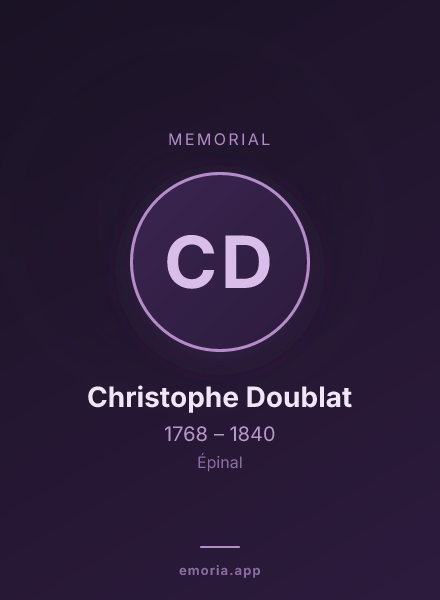 Memorial portrait of Christophe Doublat