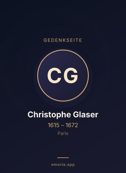 Gedenkportrait von Christophe Glaser