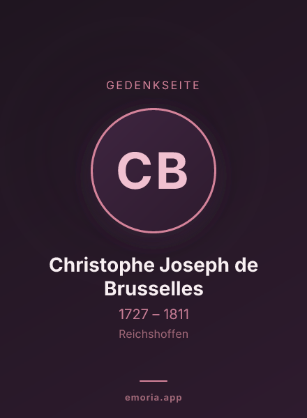 Gedenkportrait von Christophe Joseph de Brusselles