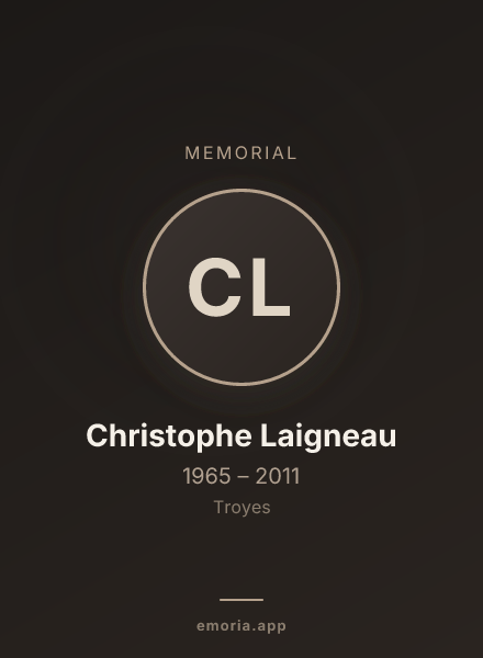 Memorial portrait of Christophe Laigneau