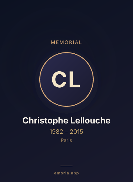 Memorial portrait of Christophe Lellouche