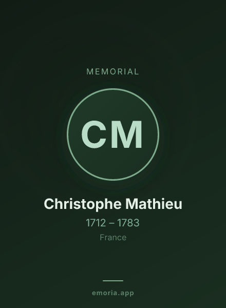 Memorial portrait of Christophe Mathieu