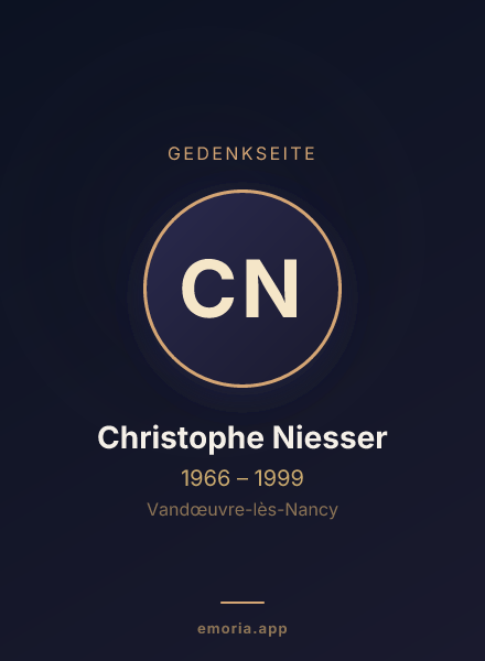Gedenkportrait von Christophe Niesser