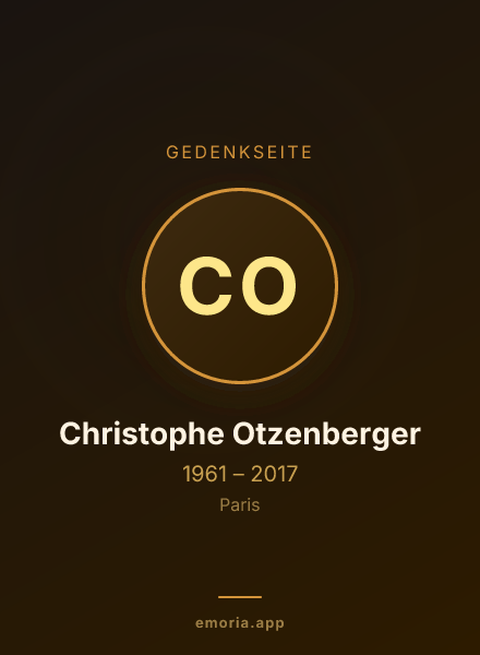 Gedenkportrait von Christophe Otzenberger