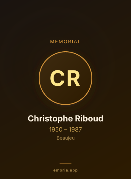 Memorial portrait of Christophe Riboud