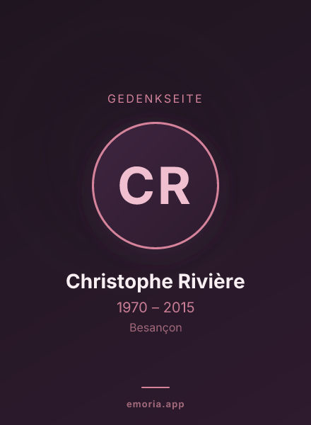 Gedenkportrait von Christophe Rivière