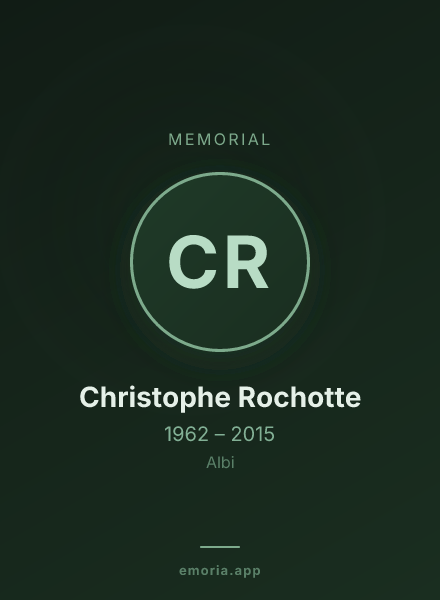 Memorial portrait of Christophe Rochotte