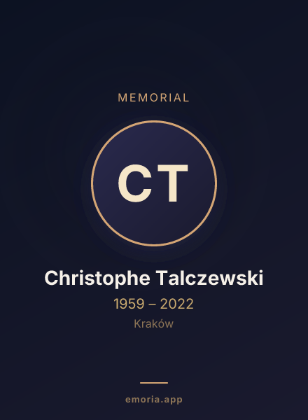 Memorial portrait of Christophe Talczewski