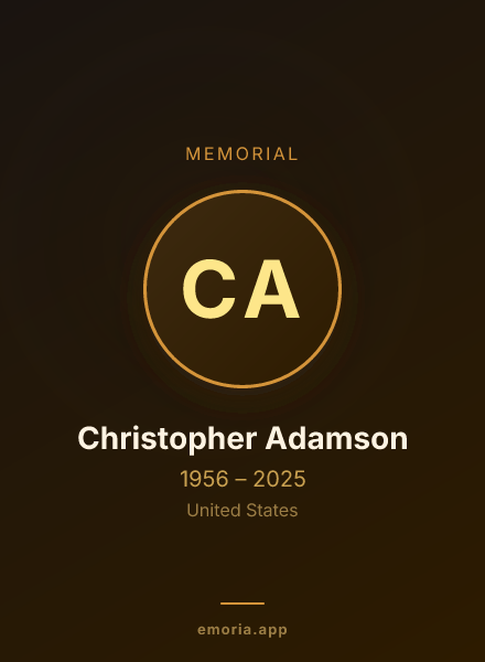 Memorial portrait of Christopher Adamson