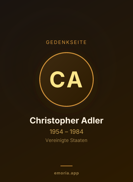 Gedenkportrait von Christopher Adler