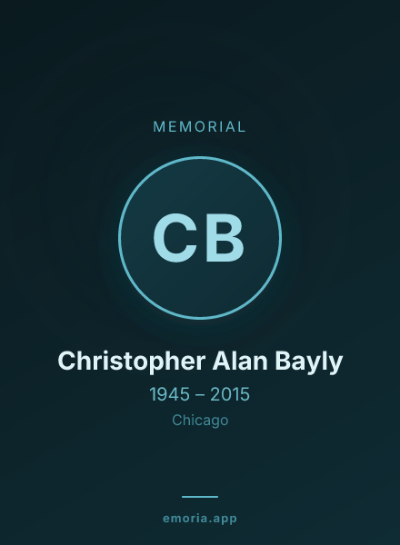 Memorial portrait of Christopher Alan Bayly