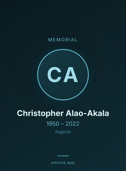 Memorial portrait of Christopher Alao-Akala