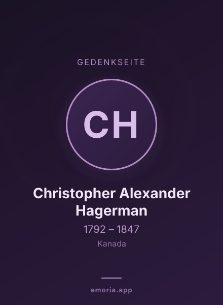 Gedenkportrait von Christopher Alexander Hagerman