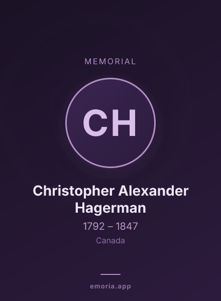 Memorial portrait of Christopher Alexander Hagerman