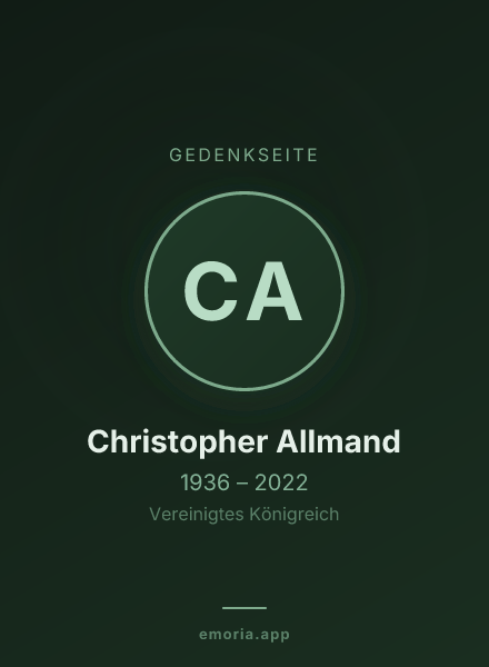 Gedenkportrait von Christopher Allmand