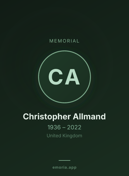 Memorial portrait of Christopher Allmand
