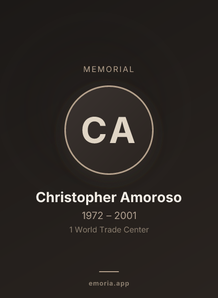 Memorial portrait of Christopher Amoroso