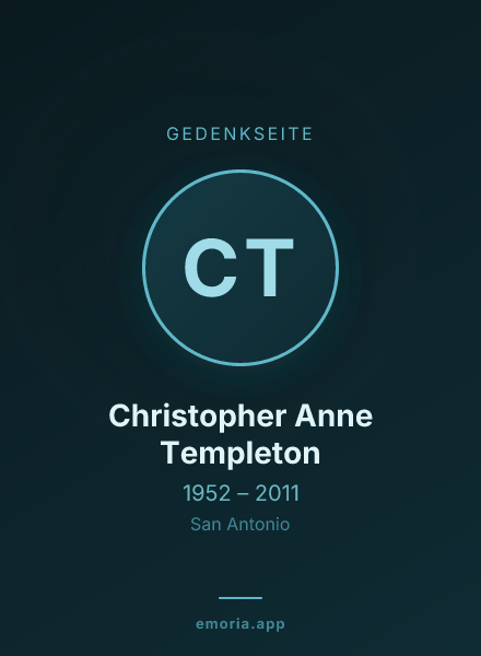 Gedenkportrait von Christopher Anne Templeton