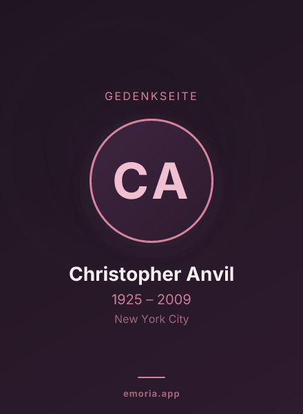 Gedenkportrait von Christopher Anvil
