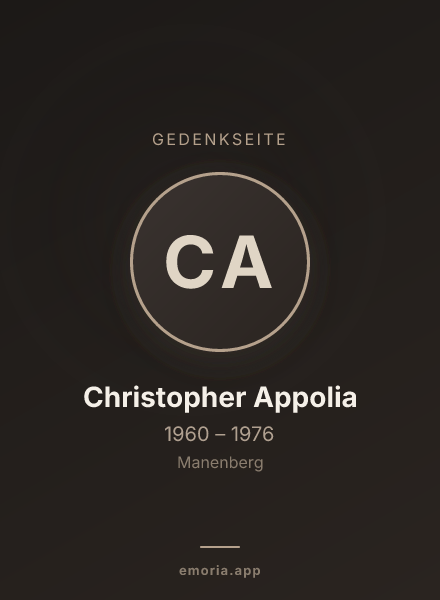 Gedenkportrait von Christopher Appolia