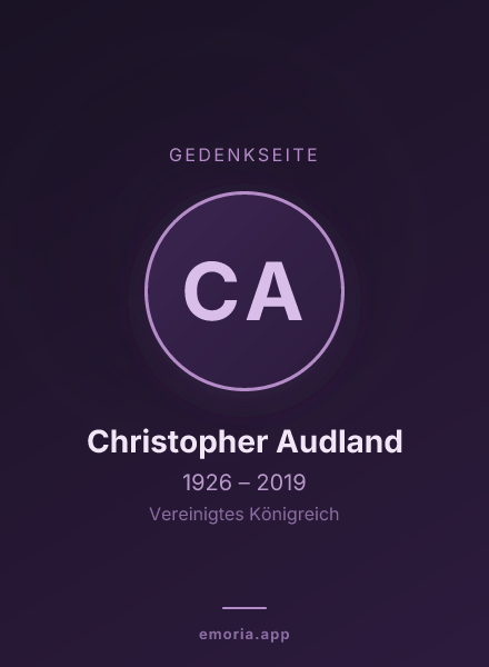 Gedenkportrait von Christopher Audland