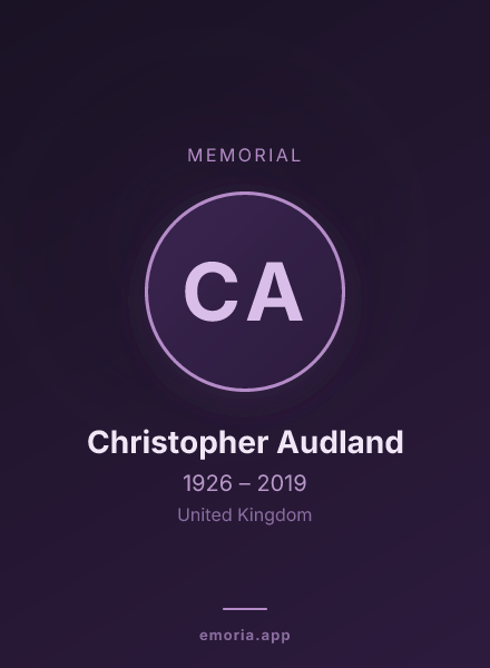 Memorial portrait of Christopher Audland