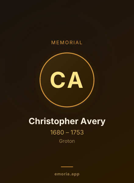 Memorial portrait of Christopher Avery
