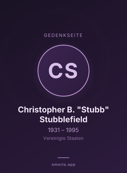 Gedenkportrait von Christopher B. "Stubb" Stubblefield