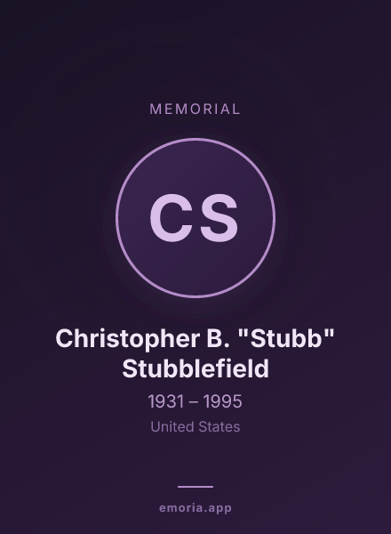 Memorial portrait of Christopher B. "Stubb" Stubblefield