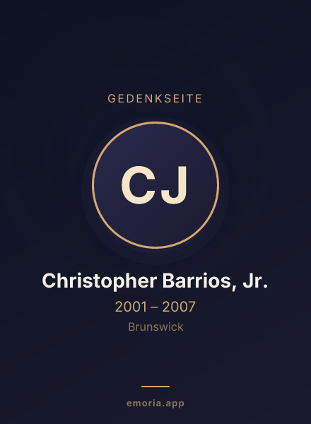 Gedenkportrait von Christopher Barrios, Jr.