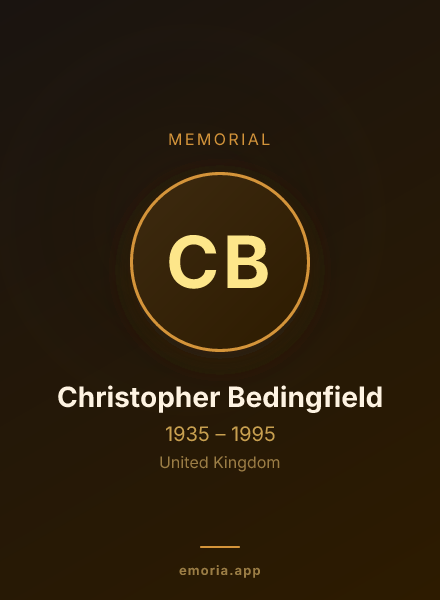 Memorial portrait of Christopher Bedingfield