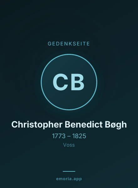Gedenkportrait von Christopher Benedict Bøgh