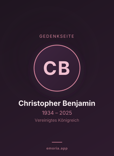 Gedenkportrait von Christopher Benjamin