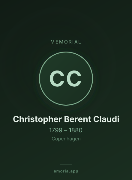 Memorial portrait of Christopher Berent Claudi